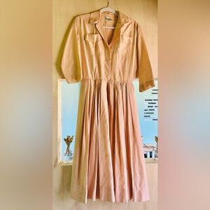 Vintage Silk Checkered Midi Shirt Dress by Neusteters